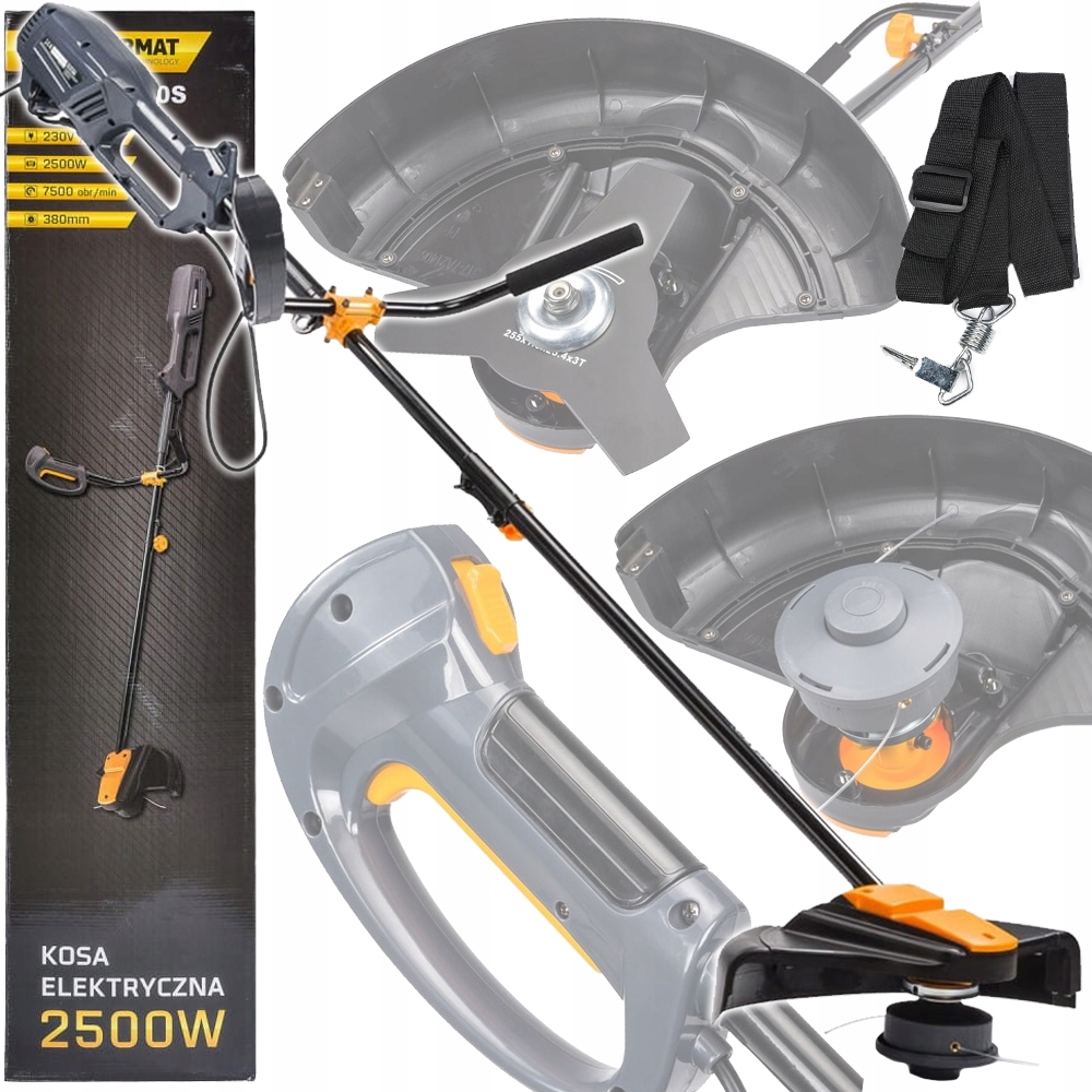 Elektrická krovinorez Powermat 2500 W 38 cm 6,7 kg